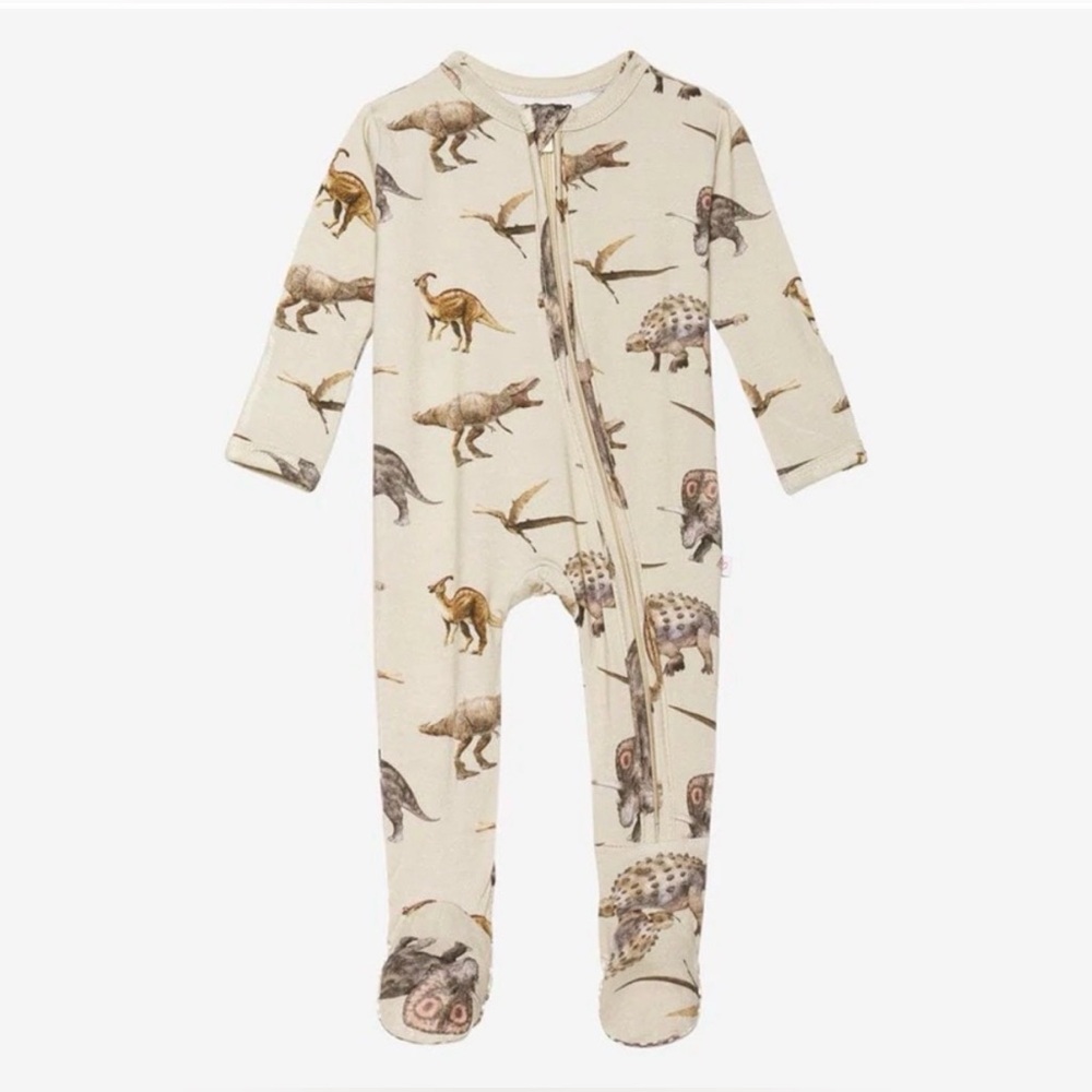Posh Peanut Vintage Dino Bamboo Zippered Footie